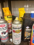 Chemicals on shelves