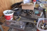 Air compressor accessories and wire, along with nuts and bolts
