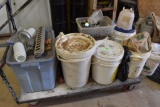 Various 5 gal buckets of stuff,... Cart NOT included Please bring help to load.