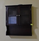 Wooden 2 door shelf with a bottom shelf.......