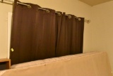 2 panels dark brown curtains floor length. ...