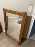 Large wood framed mirror