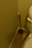 Plunger and toilet bowl brush