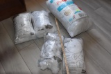 5 bags of various sizes of batting