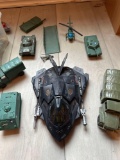 Black tote of military equipment