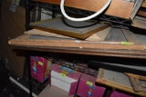 Shelf of wooden picture frames
