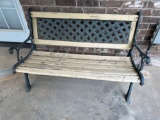 Wood and metal porch bench Must bring help to load.