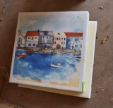 2 square pictures on canvas