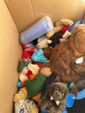 Box of stuffed animals