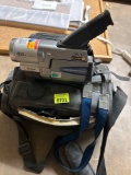 Handheld video camera in bag