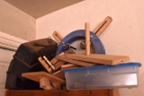 Items on top of shelf homemade wood lathe parts