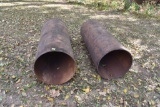 2- 19 inch x 4 foot round metal tubes You are bidding 2 times the money Please bring help to load.