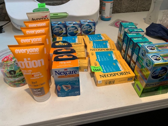unopened, lotion, wound care, sinus relief, Alka-Seltzer