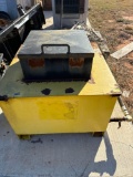 Used oil filter drain box with drain on bottom