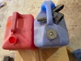 Blue and Red water and gas can