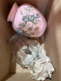 Ceramic and glass vase