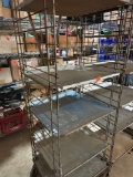 Metal shelf on wheels... 6ft x 23in x 25in