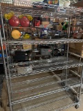 Rack on wheels 2 wheels are broken 76in x 4ft x 17in...Must bring help to load