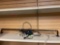 curtain rod; outlet power strip; wires