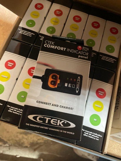 box of battery chargers