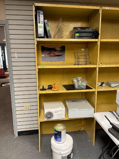 Metal 74in wide x 18in deep adjustable shelving