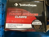 Tower cans and speaker and clamps