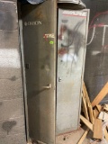 metal cabinet with paint and supplies