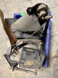 plastic tub with miscellaneous car parts