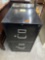 Two drawer black file cabinet metal
