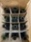 12 wine bottles, dark green, and the light green