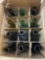 12 wine bottle light green, dark green, maybe a brown