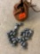 Lead bullets and a leather bag