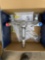 Silver sink faucet wall mount 8 inch centers built-in stops vacuum breaker up brand new