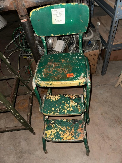 Vintage kitchen stepstool chair Metal