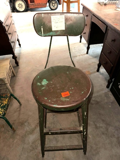 Vintage retro Hollowell metal stool chair