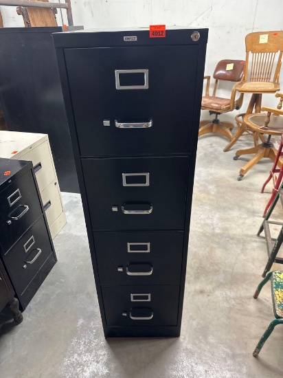 Four drawer black file cabinet metal