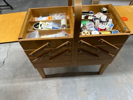 Mid century strommen bruk hamar Norwegian expanding sewing box