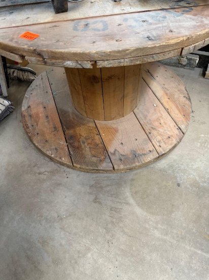 Wooden cable spool empty
