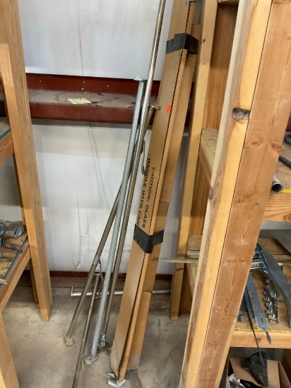Closet rods, Piece of glass and a frame