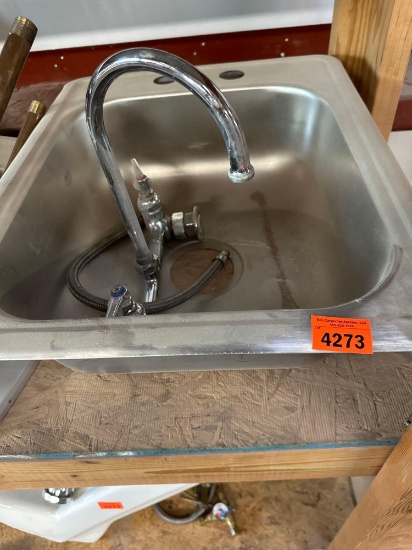 Stainless steel sink and faucet sink is 21 1/2... in x 17 x 6