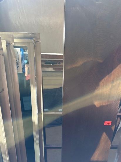 Set of folding doors hardware has been removed