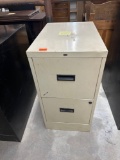 Two drawer beige file cabinet metal