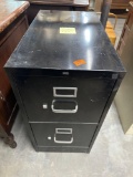 Two drawer black file cabinet metal