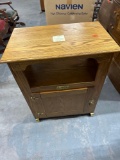 Icebox style oak TV or microwave stand