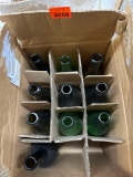 Ten wine bottle, light, green and dark green