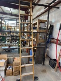 Wooden rolling ladder
