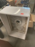 20 inches wide by 30 inches Long by 9 inches deep Porcelain sink