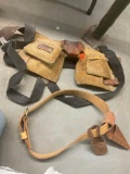 Double pouch, carpenters belt, and another belt with two pouches on it