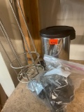Small trashcan, toilet paper holder, And more