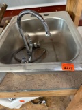 Stainless steel sink and faucet sink is 21 1/2... in x 17 x 6